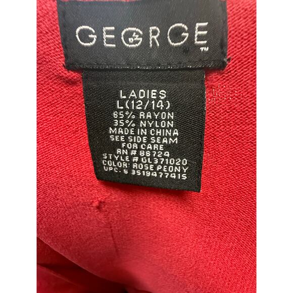 Red Cardigan sweater women's size Large 3/4 sleeve George flaw see description - Picture 2 of 16